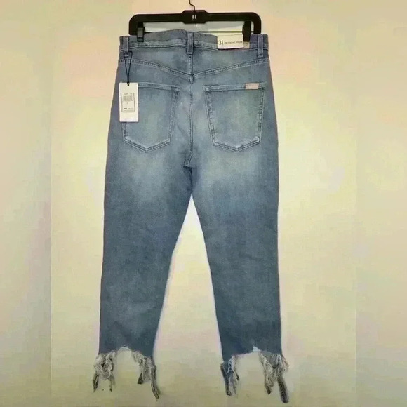 NWT 7 For All Mankind Women’s High Rise Crop Western Goth Denim Jeans  size 31 - Picture 7 of 15
